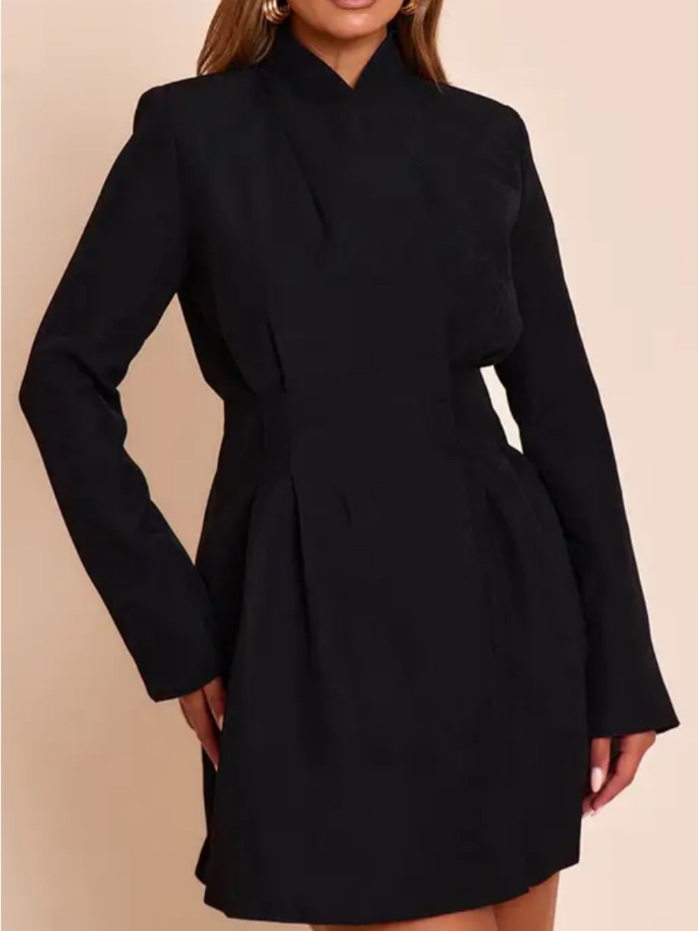 PrettyLittleThing Black Tailored Blazer Dress